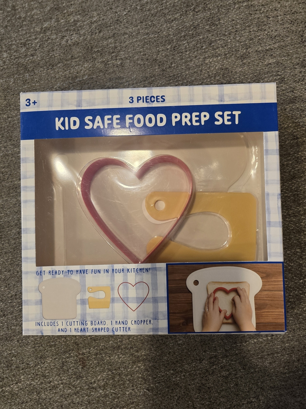 Kid Safe Food Prep Set - Pink & Yellow Heart Cutter